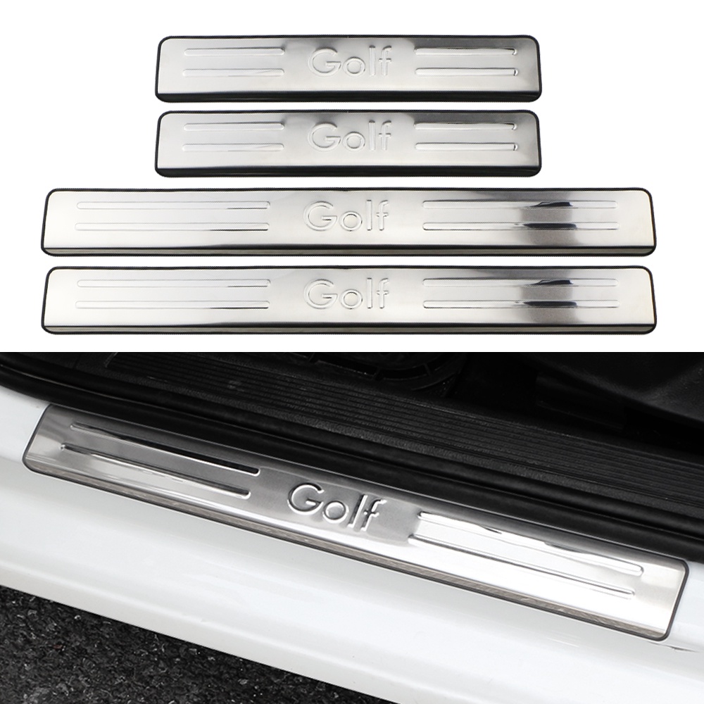 4pcs Stiker Plat Sill Pintu Mobil Untuk Volkswagen VW Golf 7 MK7 2014 2015 2016 2017 2018 2019