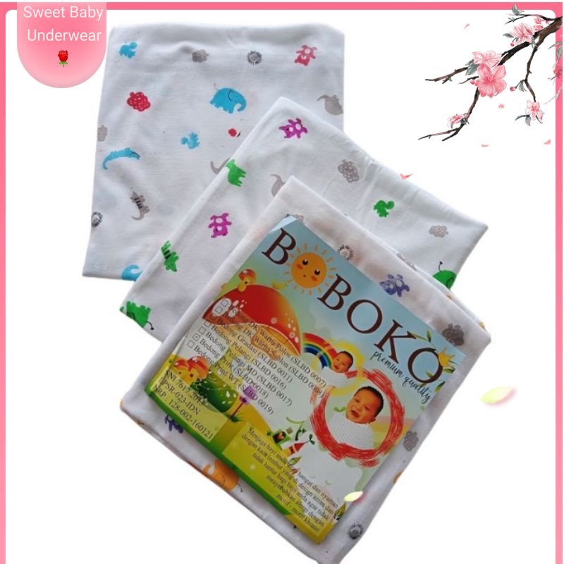 HARGA LUSINAN BEDONG BAYI BOBO BOBOKO PUTIH PRINT 6 PCS || BEDONG BABY PUTIH PRINT BOBO || BEDONG BO