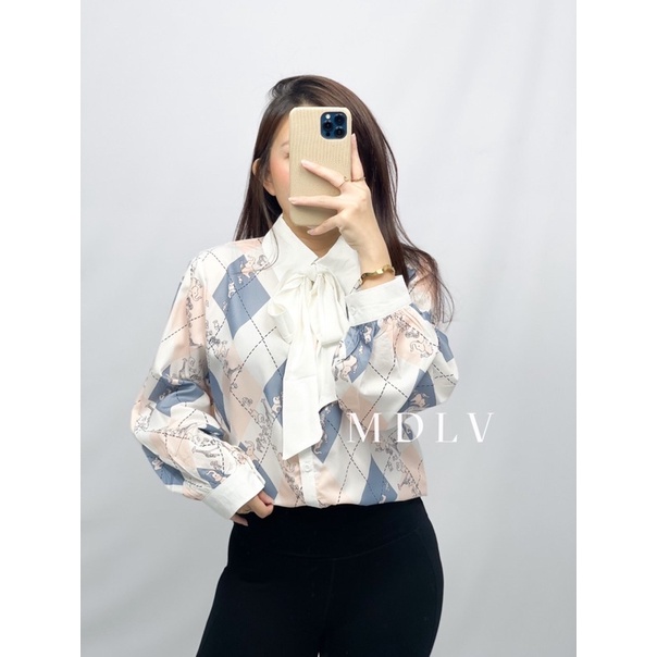 MDLV 6843 MELVILLE TIENECK SHIRT KEMEJA KOREA KEMEJA WANITA KEMEJA PREMIUM BEST SELER FASHION IMPORT