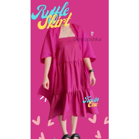 [BISA COD] Rok Rempel Susun Tiga / Ruffle Skirt / Maxi skirt / Rok Canda 2 in 1 by Milposhka