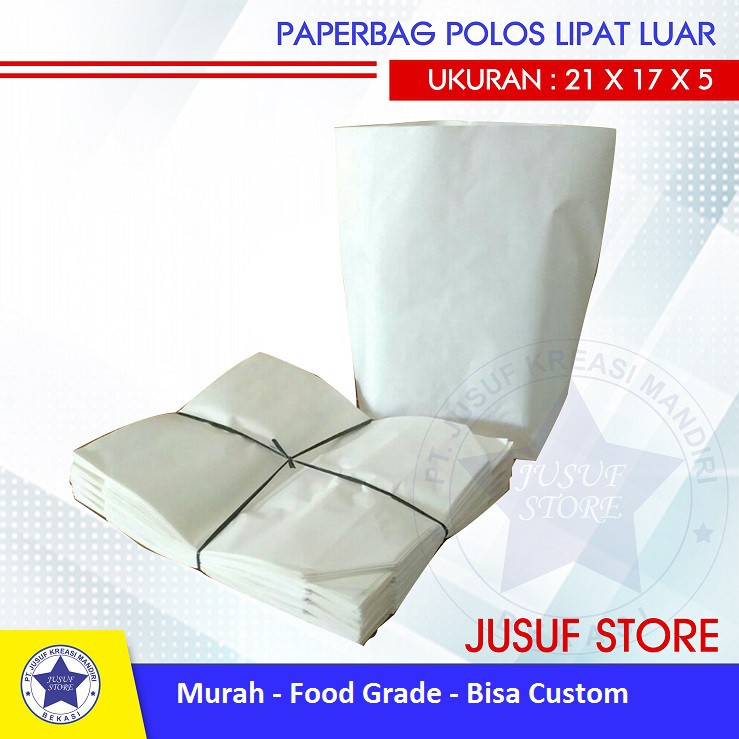 

Paperbag | Kantong Polos Lipat Luar foodgrade isi 50 pcs
