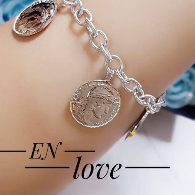 Gelang koin silver keren