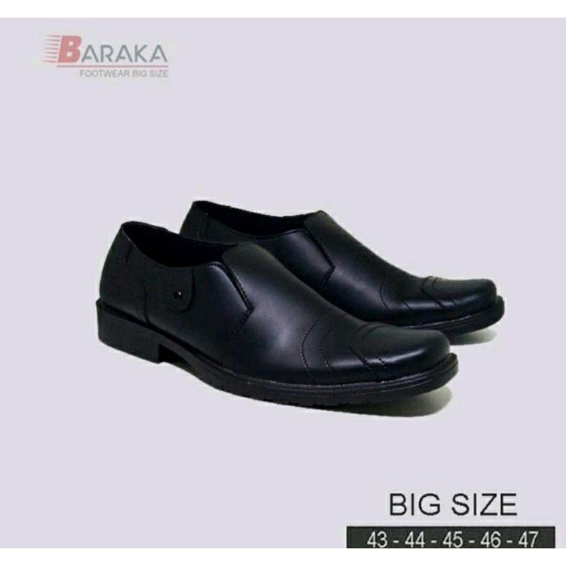 Sepatu OXPORD Big Size 43-47 Moccasin Bahan Kulit Ukuran JUmbo Bahan KULIT / Slip On Tali Hitam Pria Style Mewah, 44