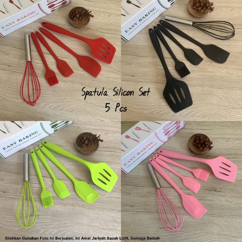 sutil set silicon sutil set anti gores untuk wajan teflon sutil plastik spatula set