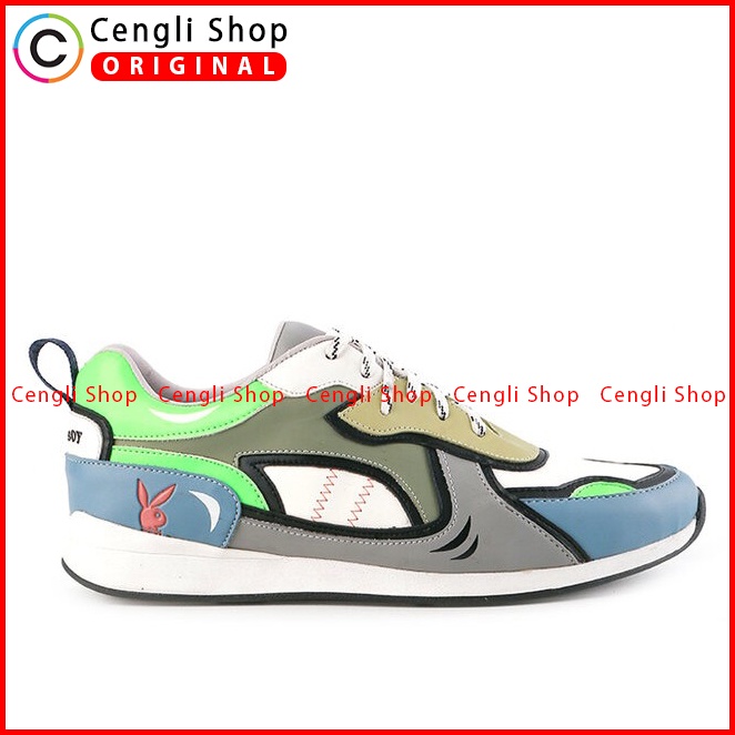 SEPATU SNEAKER PLAYBOY PRIA ORIGINAL CASUAL KETS BRANDED HIJAU PL86