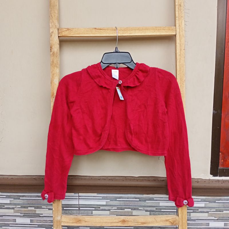 Cradigan sweater rajut Crop Anak / outer / Rompi BOLERO CROP kancing satu import Branded GYMBOREE