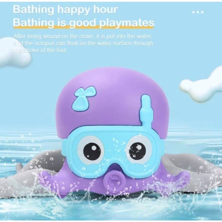 Bath Toys Octopus Mainan Mandi Gurita Beach Walking Toy Clockwork Gurita Jalan Funny Walking Octopus Amphibian Malo Toys