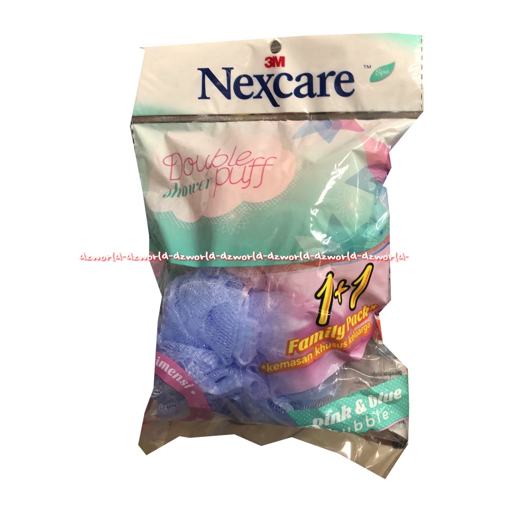 Nexcare Double Shower Puff Scrub Mandi Lebih Bersih Spnge Skrub Nilon Untuk Gosok Badan Saat Mandi