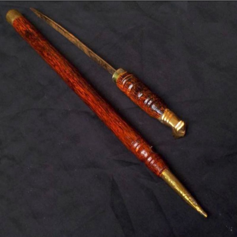 Tongkat Komando kayu kombinasi kuningan kepala garuda isi-pe dang