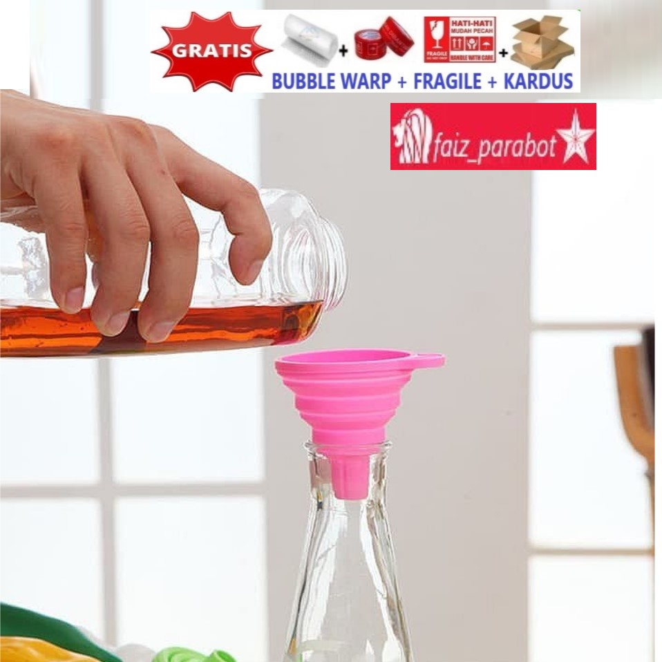 Corong Silikon Lipat Serbaguna Minyak Air Portable Dapur Silicone Mini