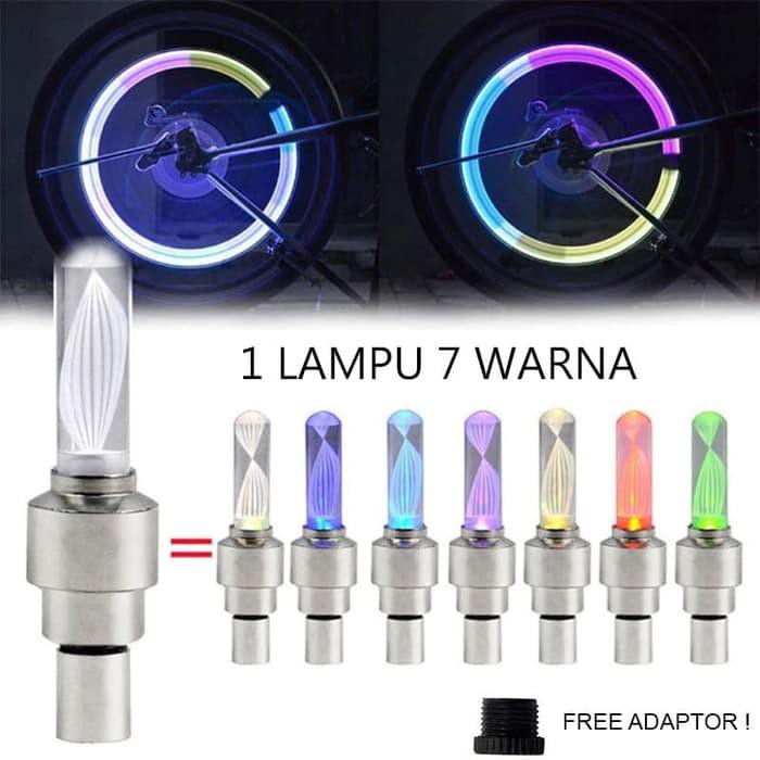 TUTUP PENTIL LED RAINBOW 7 WARNA WARNI BONUS ADAPTOR BONUS BATERAI