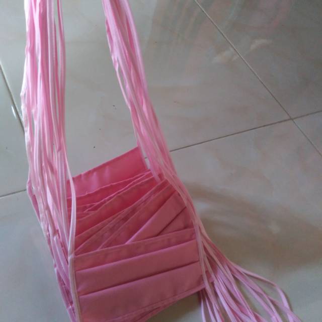 Masker tali sambung/masker kain  hijab dan non hijab