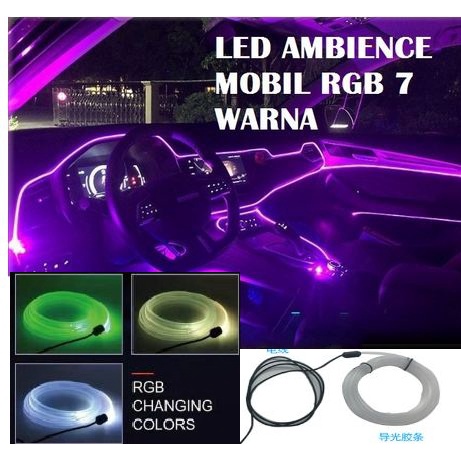 Lampu LED Ambience Light RGB Interior Mobil El wire Neon Laser 3 meter