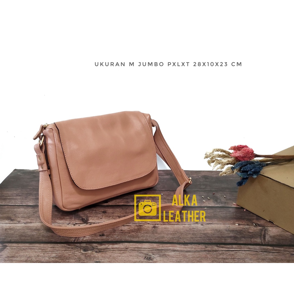 Tas Selempang Wanita Tas Kulit Garut Size M Jumbo