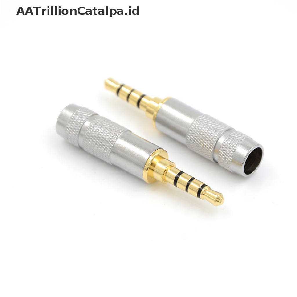 (AATrillionCatalpa) Konektor Jack Audio 3.5mm 4 Pole Male Stereo Untuk Headphone