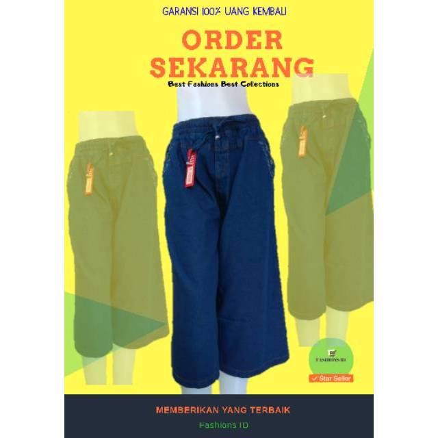 Celana pendek wanita . Celana kulot jeans pendek 7/8 . Celana pendek 3/4 wanita
