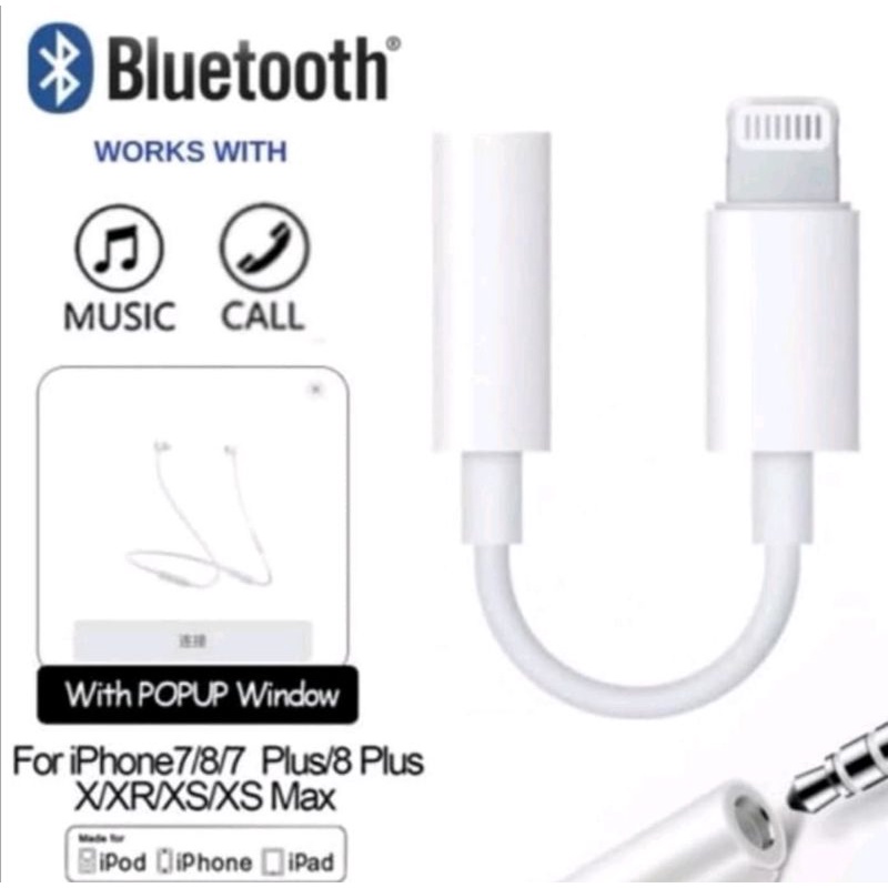 KABEL LIGHTNING AUDIO BLUETOOTH IPHONE / AUDIO to handphone / iPhone