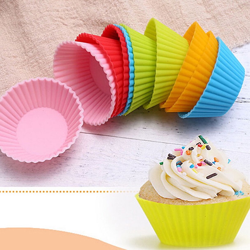 Sunshine 6pcs Cetakan Cupcake / Muffin Bahan Silikon Anti Lengket Tahan Panas