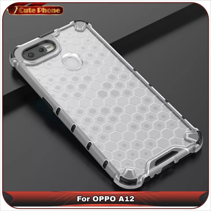 Casing Hard Case OPPO A12 A 12 Clear Armor Anti Crack Honeycomb