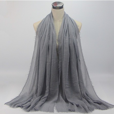 (COD) Hijab Pashmina Jilbab Bahan Katun  Arabian Shawl Cotton Import Quality Wide-C14 ABU TUA