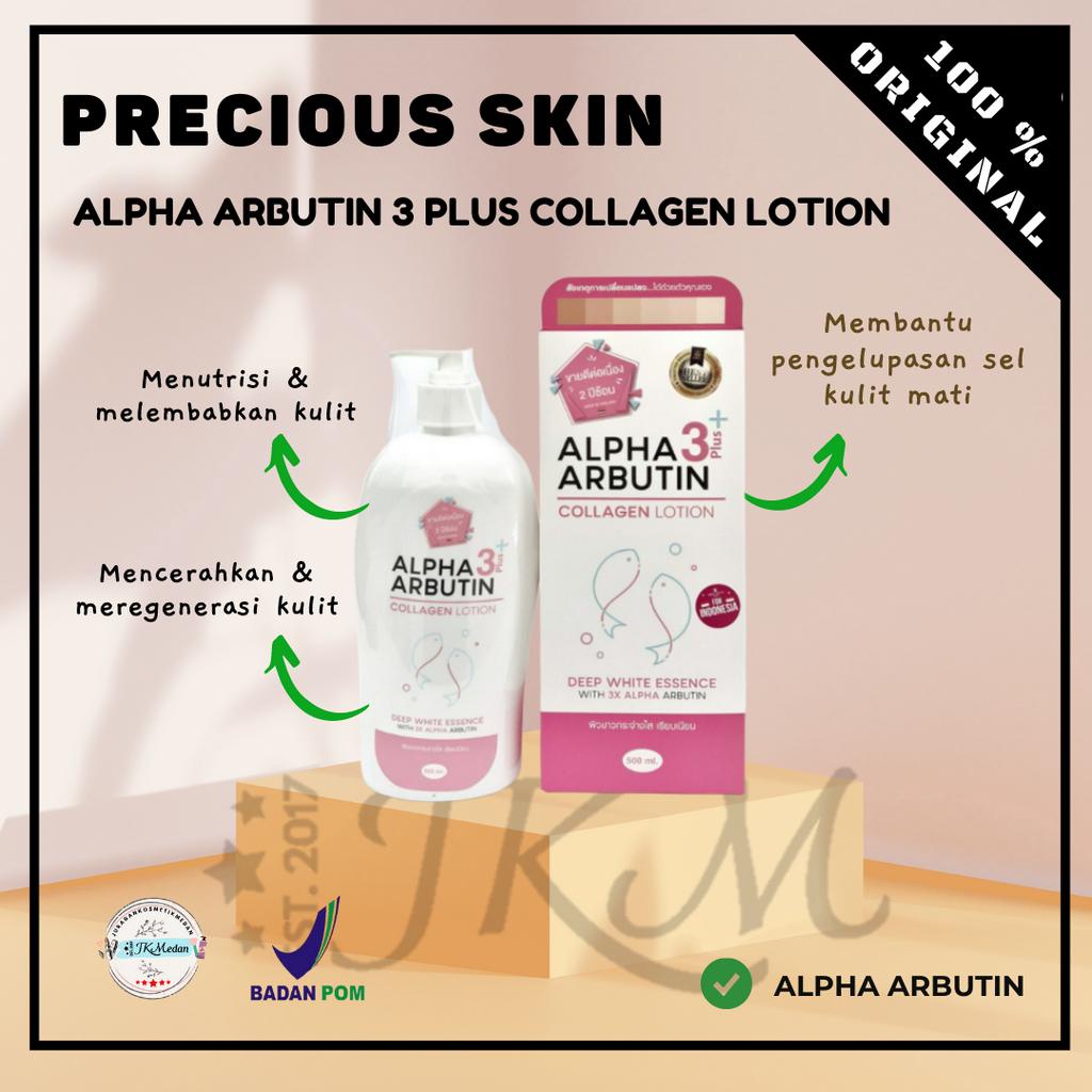 ORIGINAL PRECIOUS SKIN THAILAND ALPHA ARBUTIN 3 PLUS COLLAGEN WHITENING LOTION HAND BODY LOTION PEMUTIH 500ML BODY LOTION COLLAGEN BPOM ORIGINAL