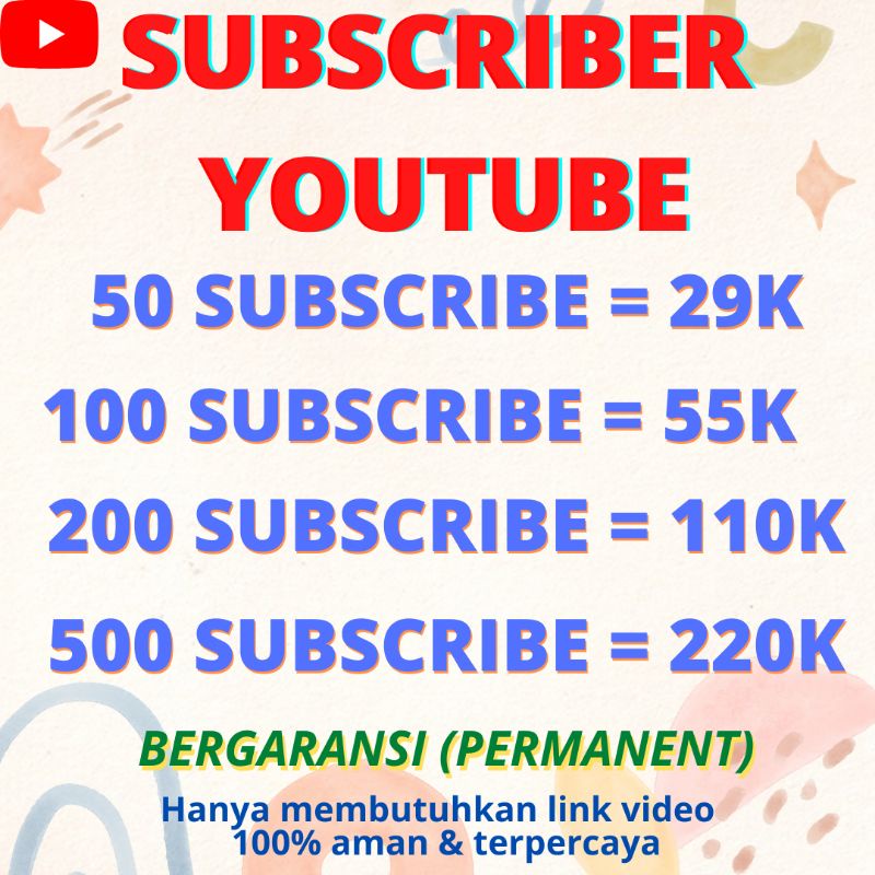 SUBSCRIBE YOUTUBE PROMO TERMURAH