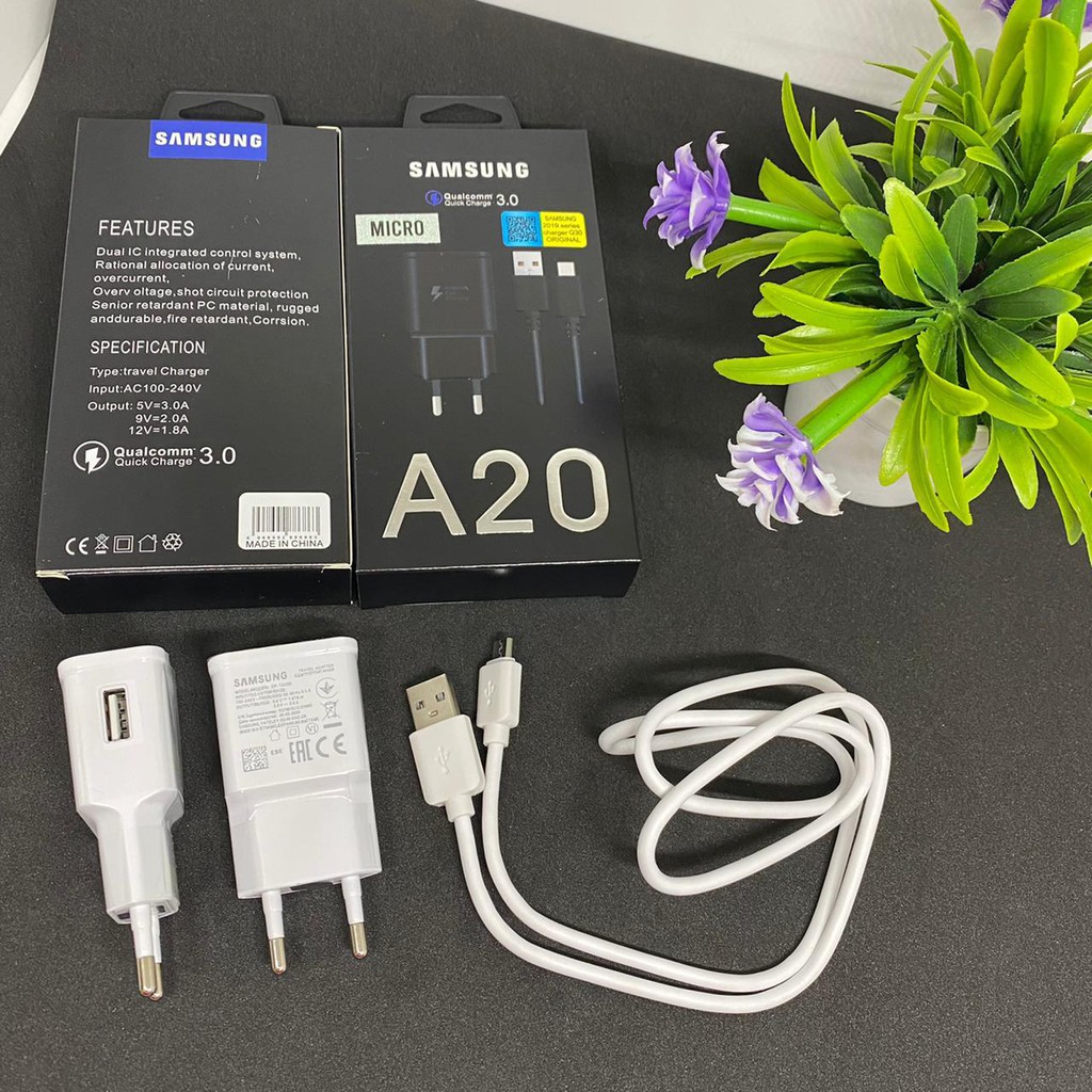 TRAVEL CHARGER ATAU CASAN SAMSUNG MICRO ORIGINAL FASTCHARGING A10/A20 SUPER FAST QUALCOMM 3.0