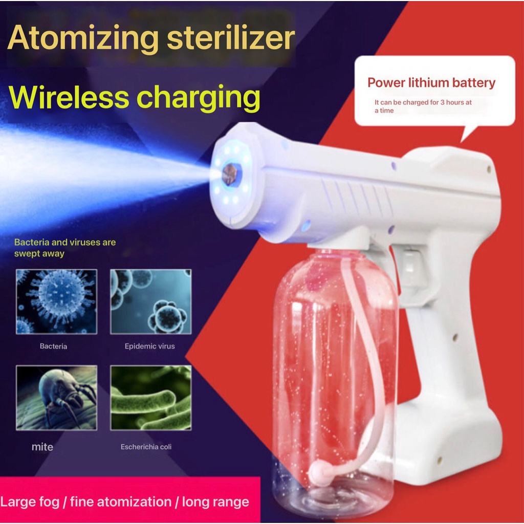 Jual Nano Spray Gun Disinfectant Wireless 800 ml UV Sterilizer Gun