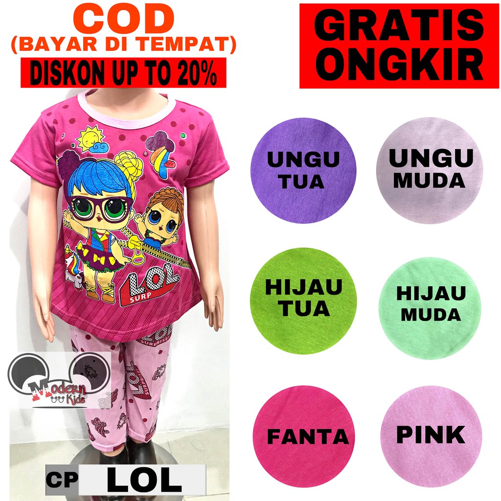 Baju Setelan Anak Perempuan Motif LOL