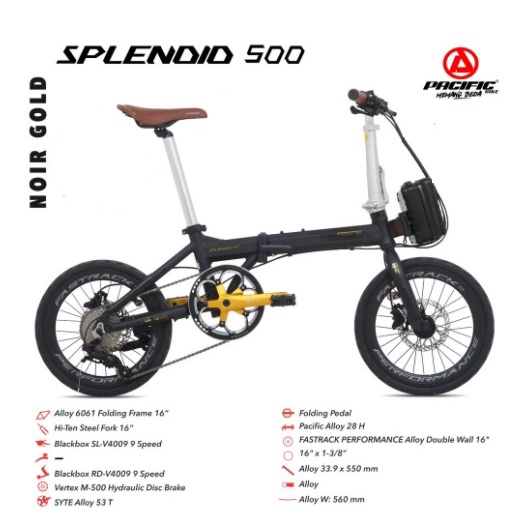 Sepeda Lipat Pacific ALLOY SPLENDID 500 1x9 HD 16 Inch Garansi SNI-1