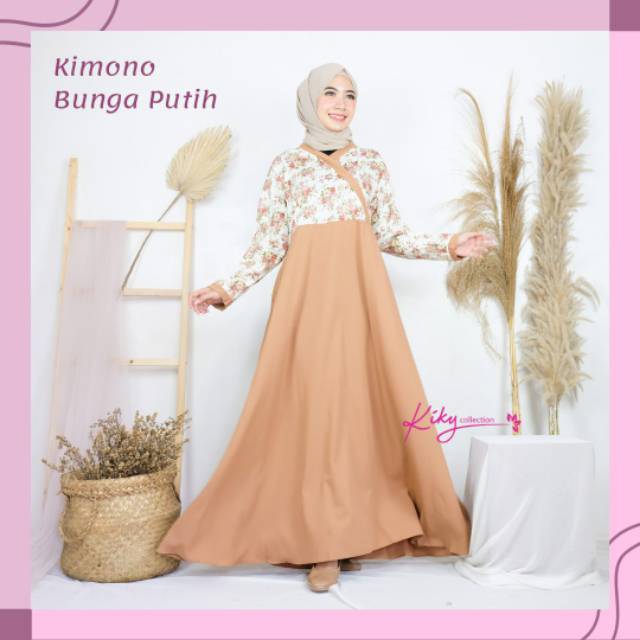 Gamis Katun Jepang Premium Ori Cantik Murah Model Kimono L XL