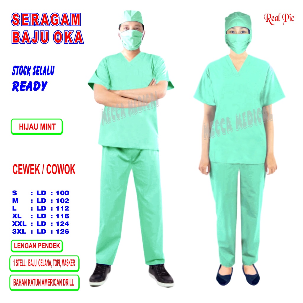 Baju OK  Baju OKA  Baju Jaga Pria &amp; Wanita Lengan Pendek Ready