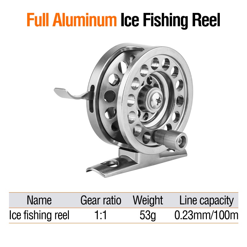 Reel Pancing Rasio 1: 1 Bahan Aluminum Alloy Untuk Memancing Di Es / Danau / Air Laut