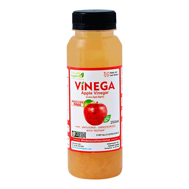 Vinega, Apple Vinegar (cuka apel alami) with the mother 250 ml