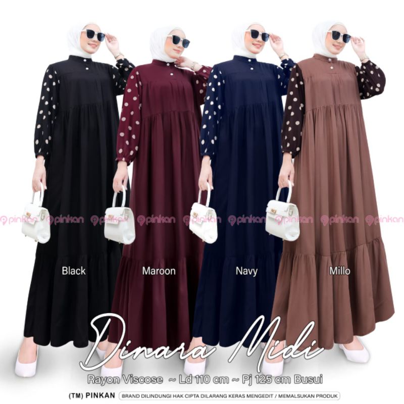 Dinara midi maxy gamis pinkan