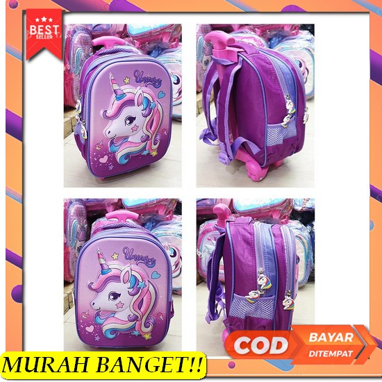 Tas Anak Laki Laki Polo Trands Ransel Sekolah Anak + Trolly 19L 36214  Tas Dorong Trolley Anak Tk Ce