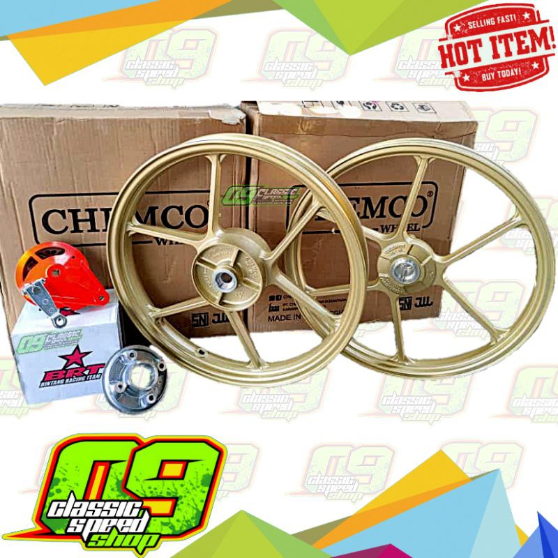 Paket Rim Velg BRT CHEMCO uk 185 Vs 160 Ring 17 Jupiter Z Mx Rx king dll Gold Abu / Bulu kera