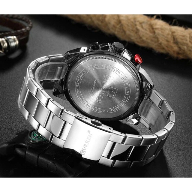 CURREN 8323 Jam Tangan Pria Analog Stainless Steel Chronograph Aktif WATCHKITE WKOS