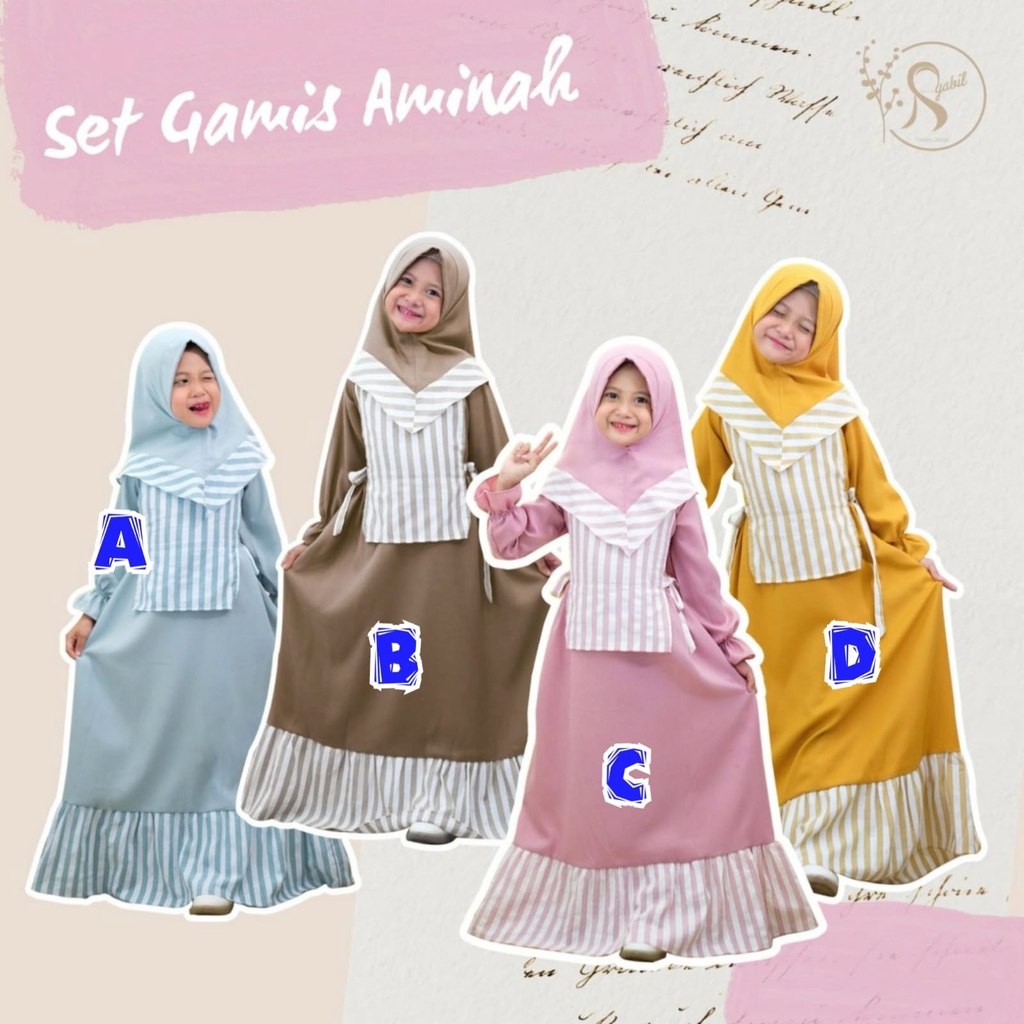 GAMIS ANAK AMINAH TERMASUK KERUDUNG USIA 2-6 TAHUN