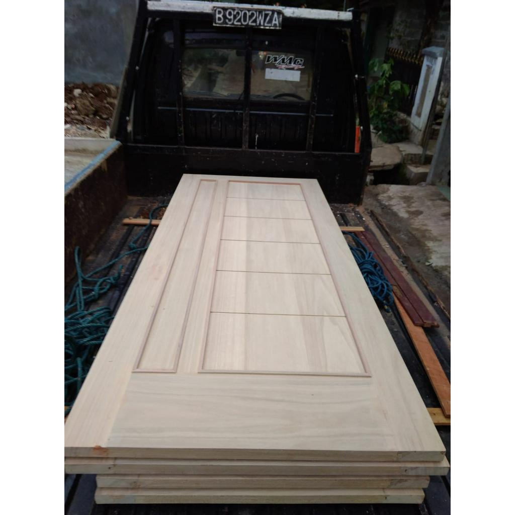 satu set pintu + kusen + jendela Meranti batu oven