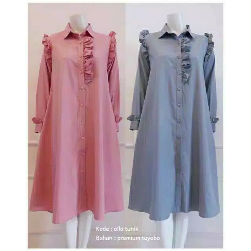 Tunik Olla Baju Atasan Wanita Terbaru Long Tunik Toyobo Shopee Indonesia