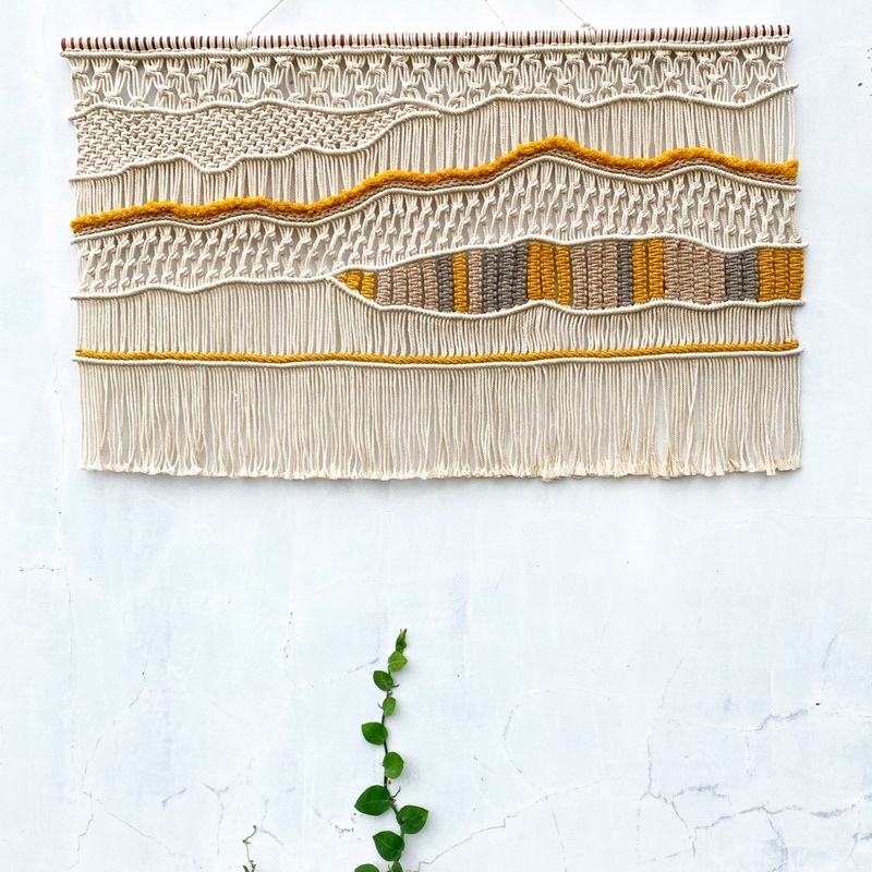 macrame weaving series kunyit stone wood