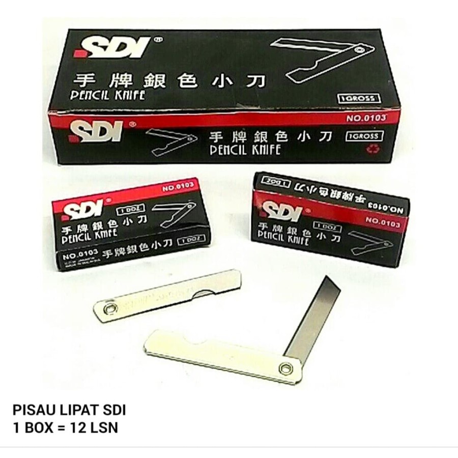 

Pisau Lipat/ Pisau Kertas/ Cutter/ Pencil Knife SDI (1 Box = 12pcs)