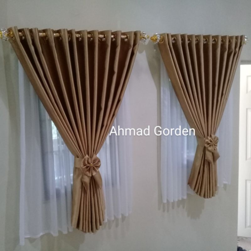 gorden jendela pendek minimalis polos L140xT100cm gorden blackout minimalis gorden model pita