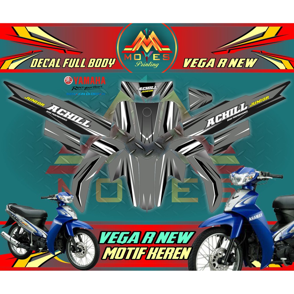 Jual Decal Vega R Striping Vega Sticker Yamaha Vega R New Motif Abu Keren Indonesia Shopee Indonesia
