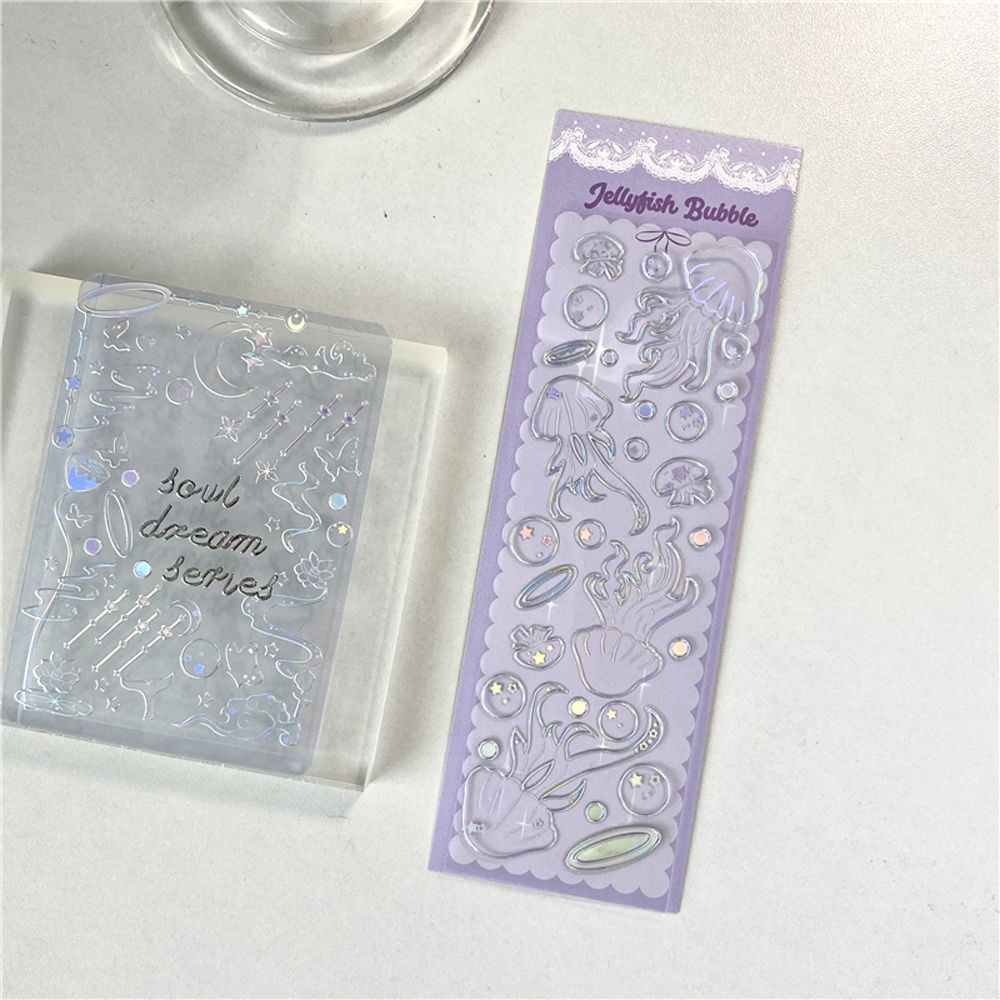 LANFY Kawaii Material Sticker Art Supplies Bronzing Sticker Laser Sticker Handbook Decorative Creative DIY Material Ins Style Collage Decorative Sticker Butterfly