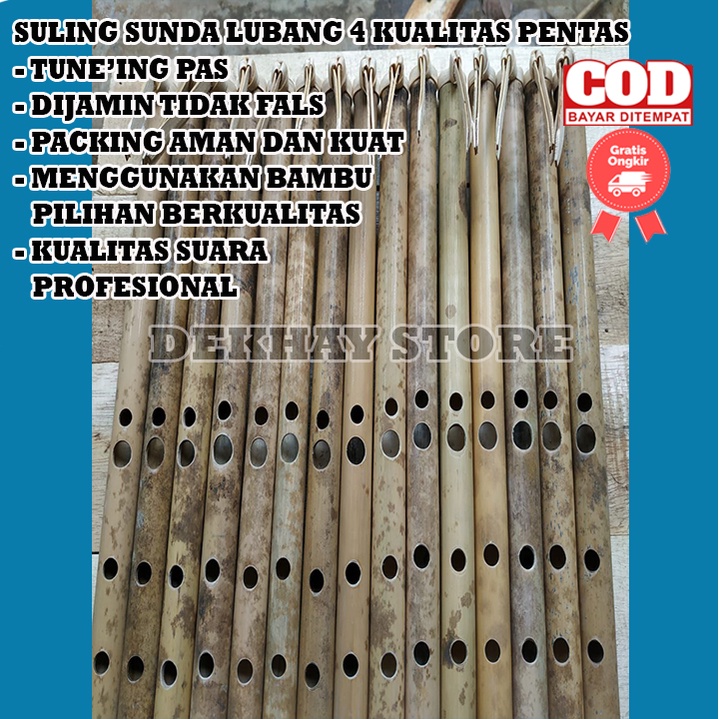 Jual (PROMO HARI INI) SULING SERULING SUNDA BAMBU LUBANG 4 BAHAN ...