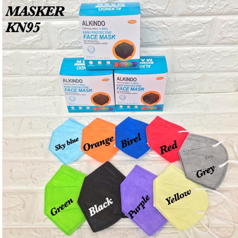 MASKER 5PLY KN95 PUTIH HITAM DAN MIX WARNA ISI 10PCS / MASKER EARLOOP KN 95 MURAH