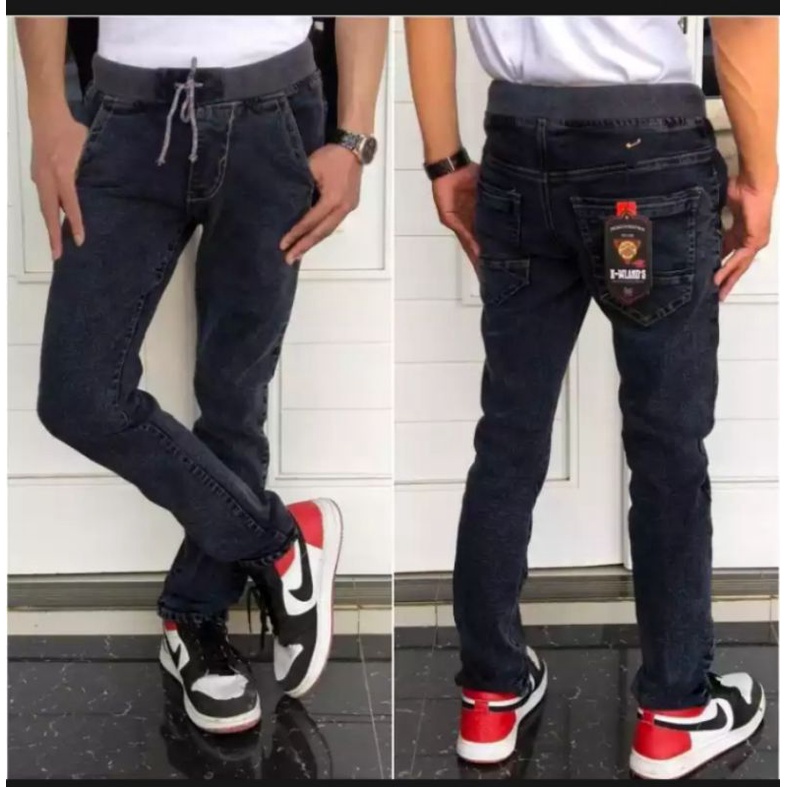 Celana jeans Pria / Celana jeans Pria Pinggang karet