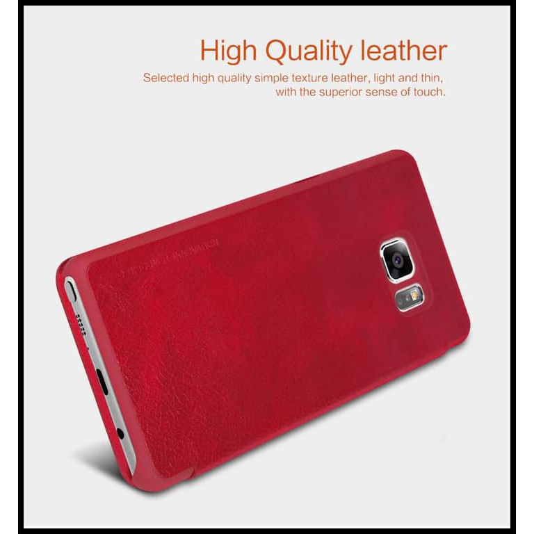 Flip Cover Handphone Samsung Galaxy Note Fe 7 Flip Leather Cover Nillkin Qin Cokelat Muda